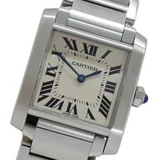 Cartier Boys Watch Brand Tank Fran aise MM Quartz QZ Stainless Steel SS WSTA0005