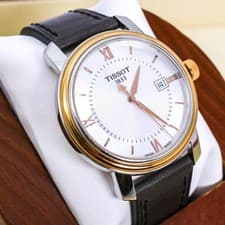 Tissot Quartz Round Leather Watch T097410A wrist 21cm/8.3in Vintage.
