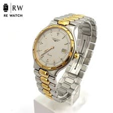 LONGINES L1 614 3 Conquest Watch Silver Gold Stainless Steel Date Quartz