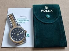 Rolex Datejust 36 16233 Black Diamond Dial Steel And 18Kt Jubilee Paper 1988