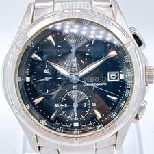 WIRED Blue Chronograph Watch 7T92-0GB0 Blue Dial Men's