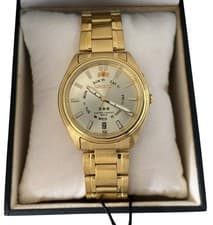 Orient Three Stars Automatic Gold dial Stainless Steel Gents Watch Rare