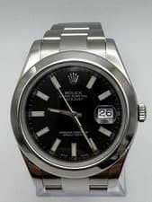 Rolex Datejust 41mm 116300 Black Dial Smooth Bezel Oyster Bracelet