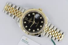 Rolex Datejust 41 126333 Black Diamond Dial Jubilee Band 2-Tone Box & Papers