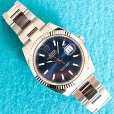 Rolex Datejust 41MM 126334 Automatic Blue Stick Dial 18k White Gold Fluted Bezel