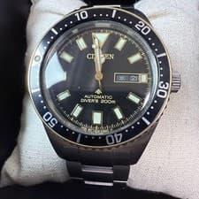 CITIZEN Promaster NY015-83E Black Dial Automatic Men's Watch Used Working #59