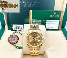 Rolex Datejust 116238 36mm Champagne Dial 18K Yellow Gold Jubilee Box Paper