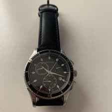 Hamilton Jazzmaster H375120 Black Chronograph Mens Watch No Box Battery dead