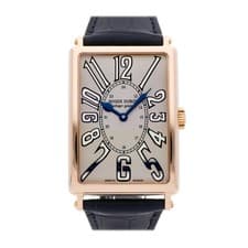 Roger Dubuis Much More Rose Gold Auto Rectangle Silver Dial Strap Watch M34 57 5