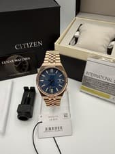 Citizen TSUYOSA Blue Dial Date Rose Gold Tone Automatic Watch NK0023-57L New