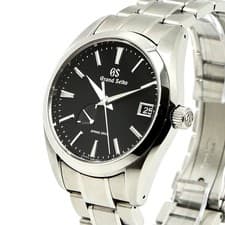 Grand Seiko SBGA203 Spring Drive Men's Watch SS Black Dial Used
