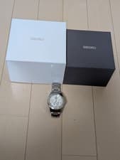 SEIKO SAGV003 Kinetic Perpetual Calendar Wristwatch Silver Stainless Dial
