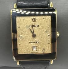Rado 160.3605.2 Florence Watch. 24mm Gold Tone Case. Needs New Battery.