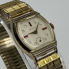 Vintage Benrus CW2 Jeweled Diamond Ruby 10k RGP Men's Manual Watch - WORKS
