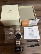 Orient Mako 40 Automatic Watch Black Dial Silver Band Luxury Brand Pro