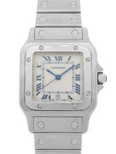 CARTIER WATCH SANTOS GALB?E LM W20018D6 QUARTZ DATE WHITE STAINLESS STEEL UNISEX