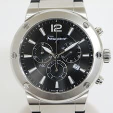Ferragamo F80 Watch Quartz Stainless Steel Leather Band Used From Japan From Jap