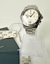 TAG Heuer Aquaracer WAP111Y Quartz Diver Watch White Dial Swiss Made Mens