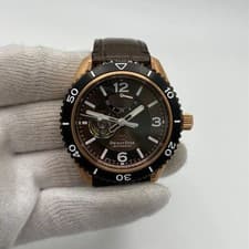 Orient Star RE AT0103Y Semi Skeleton Automatic Watch Brown Rose Gold Mens