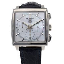 TAG Heuer Monaco Automatic Chronograph White MOP Dial 38mm Steel Watch