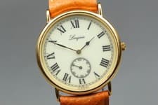 [Near MINT] Longines 5220 Charleston Triple Calendar Round White Qz Mens Watch