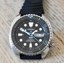 Seiko Prospex SRPG19K1 Auto King Turtle Divers Padi Black Dial Day Date 2 Straps