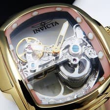 Invicta Lupah 36419 Quartz Chronograph Watch Curved Case Stainless Steel Unused