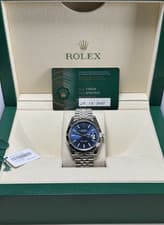 Rolex Datejust 41 Ref 126334 Blue Dial with fluted bezel on jubilee bracelet