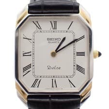 Used SEIKO Dolce Quartz Men's Watch Duo White Dial External Belt 6020-5940