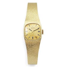 1950's Ladies Rolex Cocktail 17mm Vintage 14K Yellow Gold Watch with Gold Dial.