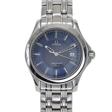Omega Seamaster 120 Quartz Diver Watch Mens 36mm Blue Dial Wrist 18cm