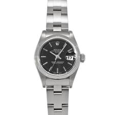 ROLEX Oyster Perpetual Date 79190 black WATCH 726849