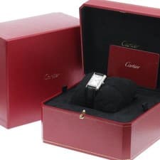 CARTIER TANK MUST SM WSTA0060 22mm SS Leather Silver Dial Solar #C343