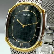SEIKO Credor Watch 18K Bezel Model 7770 5141 Quartz Battery Replaced