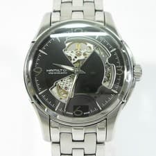 [w/Box ] HAMILTON Jazzmaster Viewmatic Open Heart H325651 Black Swiss Made Watch