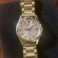 OMEGA Seamaster Automatic Mens Wristwatch Gold Bracelet Gold Dial Date