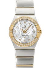 OMEGA Constellation Brushed Diamond Quartz Watch 123.25.27.60.55.010 27mm