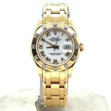 Rolex Lady-Datejust Pearlmaster 29mm 18k Yellow Gold Diamond Bezel 80318WRPM