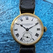 Vintage 18k Solid Gold Zenith Land & Water Men's Watch Birch & Gaydon  18ct 30mm