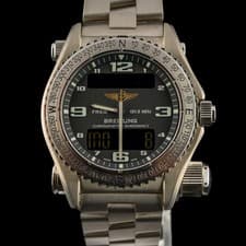 Breitling Emergency E76321 Titanium Black Dial 43mm Digital Men's Watch + B&P