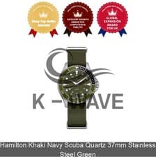 Hamilton Khaki Navy Scuba Quartz 37mm Stainless Steel Green Express