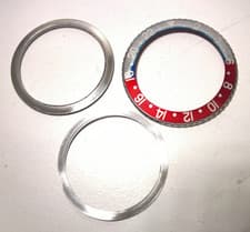 ULTRA RARE ROLEX GMT-MASTER 1675 COMPLETE BEZEL + INSERT RED BACK GENUINE 100%