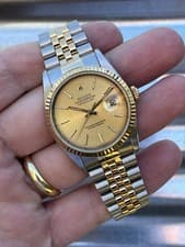 Rolex Datejust 16233 Gold and Silver Jubilee Bracelet with Gold Bezel