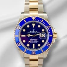 Rolex Submariner 41mm 18K YG Steel Blue Dial Mens Watch Box Card 126613LB