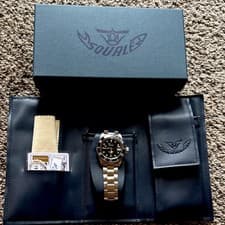 Squale Atmos Black Dial Stainless Steel Diver Watch 200m with Box & Papers