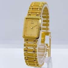 SEIKO 1221-5700 Ladies Gold Square Wristwatch Timepiece Authentic Authentic