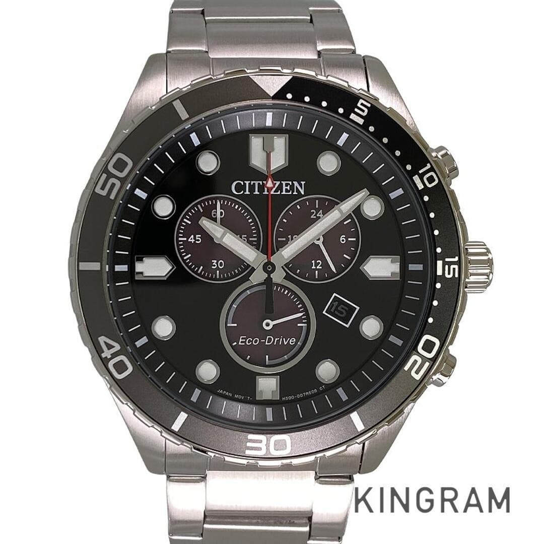 Citizen Eco-Drive AT2568-82E Men's Watch Pre-owned Black Dial Silver Case From J