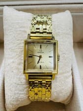 Omega Geneve Square Watch Manual Wind Antique Used Belt Used