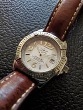Breitling Women's Watch, Calf Leather Strap, Stainless Steel Case