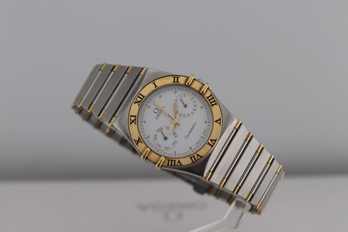 Omega Constellation "Manhattan" Day Date Two-Tone White 33mm Quartz Men's Watch